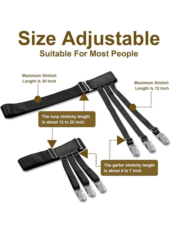 Men's shirt fastener strap, upgraded adjustable version with anti-slip clips, the ideal shirt fastener for professionals (black). - Image 5